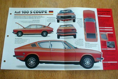 1971 audi 100 s coupe unique imp brochure