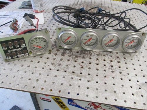 Nascar toggel switch plate full 5 gauge 2.5&#034; auto meter with lines mount plate