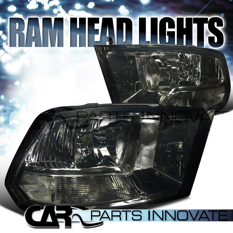 Dodge 09-12 ram 1500 2500 3500 euro smoke crystal headlights lamp