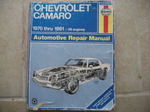 24015 (554) haynes  repair manual chevy camaro 1970-81 v8 engines-automotive