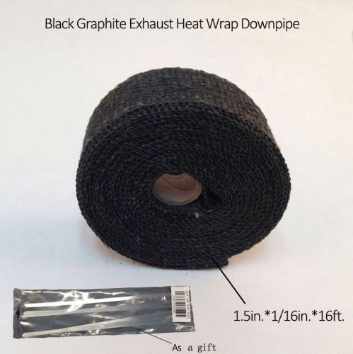 Graphite exhaust heat wrap downpipe, engine bay, exhaust shields-5m*1.5in. new