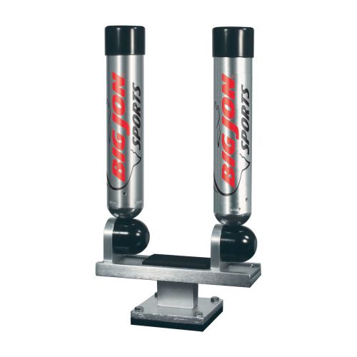 Big jon dual multi-set rod holder pedestal mount - silver -rh02432