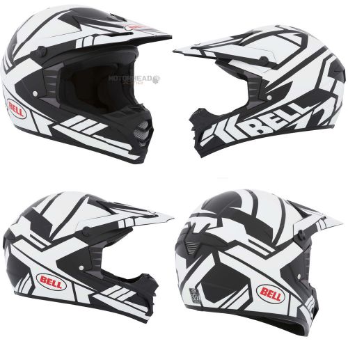 Bell helmet sx-1 stack matte white black large adult mx motocross off road