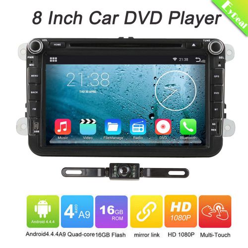 Quad core gps in-dash 8&#034;e 2din android4.4 car radio dvd player for vw+camera