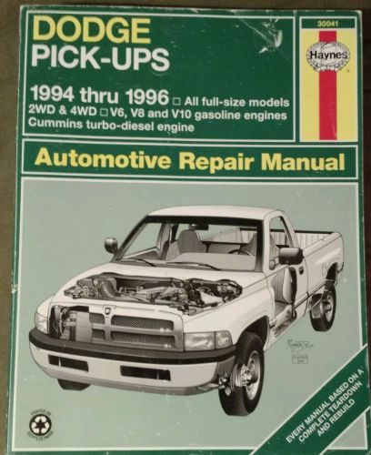 Haynes repair manual dodge pick-ups 1994 thru 1996