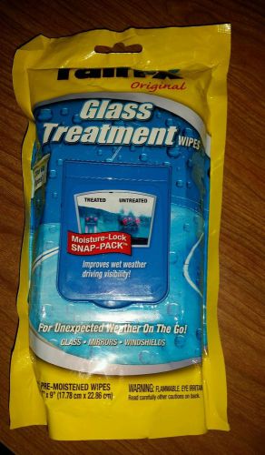 New sealed rain-x glass mirrors windshields treatment pack of 25 wipes 7&#034;x 9&#034;