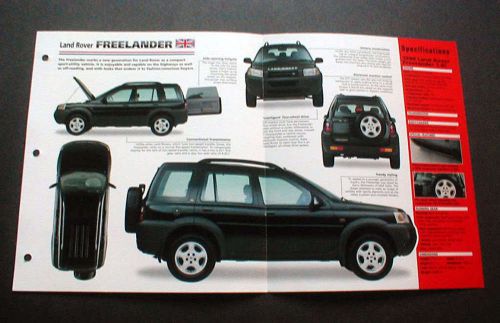 1998 land rover freelander 1.8i unique imp brochure &#039;98