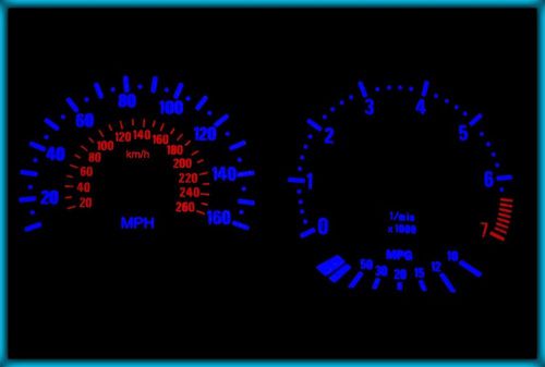 G120 bmw e36 91-99 uk 160mph white/blue el plasma glow gauges cluster dials