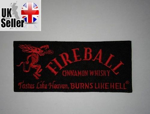 Fireball whiskey iron-on/sew-on embroidered patch motorcycle biker kawasaki