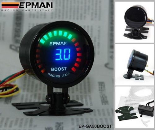 Racing 52mm 2&#034; digital analog led turbo boost gauge meter with sensor