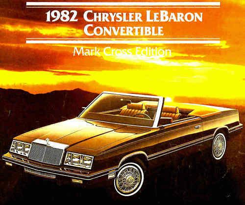 1982 chrysler lebaron convertible brochure-mark cross