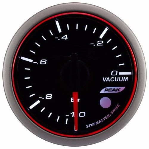 52mm 3 colors led electrical vacuum gauge with warning and peak