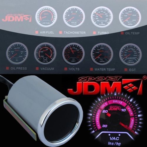 Jdm auto car 2&#034; 52mm vacuum ratio pressure gauge led smoke tint meter universal