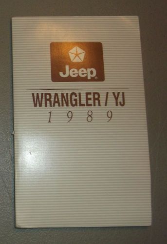 1989 jeep wrangler yj owners manual