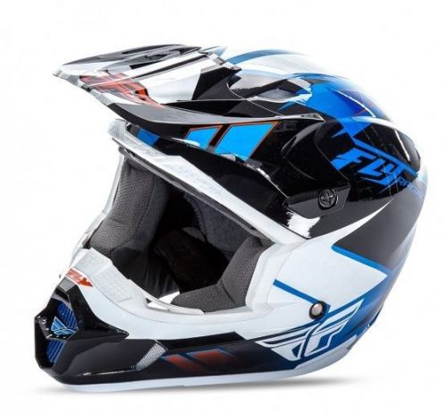 Fly racing kinetic impulse blue black offroad youth helmet