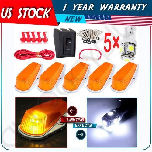 5x classic amber cab roof marker running light 194 led light bulbs for truck 4x4