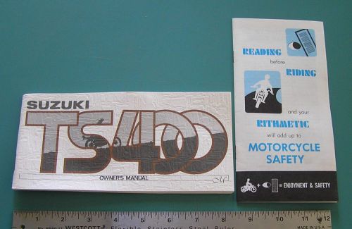 Buy Suzuki Owners Manual 1975 TS400 TS400M - Near Mint Condition