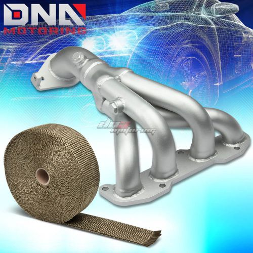 For 02-06 sentra se-r qr25 dohc ceramic coated exhaust header+titanium heat wrap