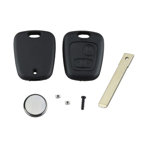 Repair kit for peugeot 307 2 button remote key case switches &amp; battery ab