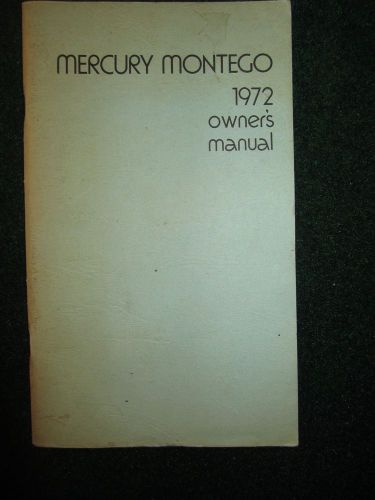 1972 mercury montego owner&#039;s manual dealer owners