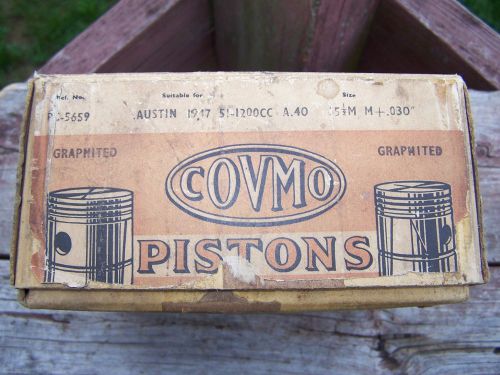 Austin a40 1947 thru 1951 devon &amp; dorset  set of nos covmo brand .030 pistons