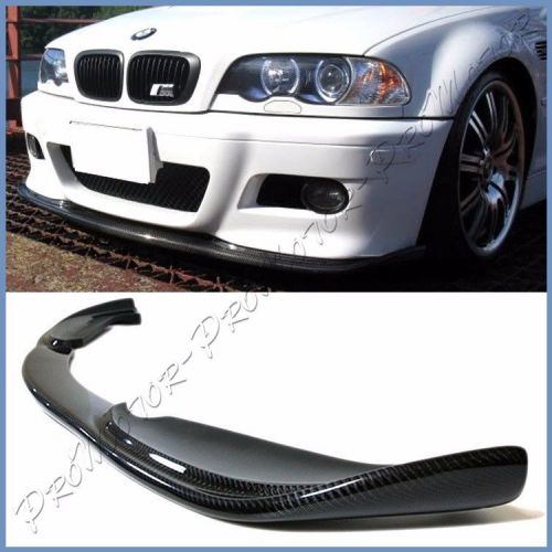 Fit bmw 01-06 e46 3-series m3 oe front bumper h type carbon fiber front add lip