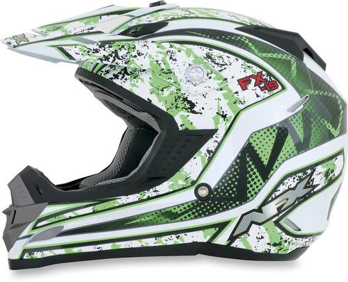 New afx fx-19 vibe offroad adult helmet, green/white, small