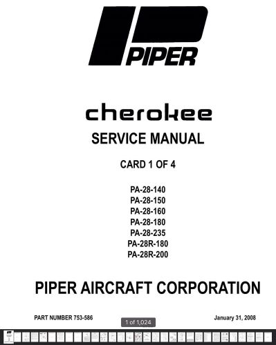 Buy Piper Cherokee Maintenance Manual In Yorktown Virginia United States For Us 19 95