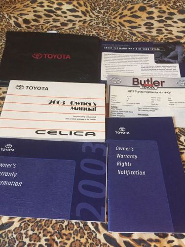 2003 toyota celica owners manual w/ case &amp; free same day shipping