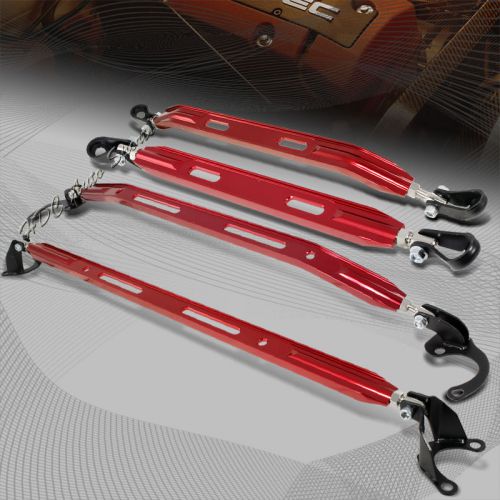 For 1996-2000 honda civic red cnc aluminum front+rear+upper+lower strut bar 4pcs