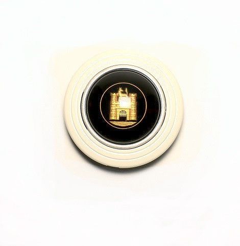 Deluxe vw horn button 1952 - 1955 split oval beetle barndoor 3 spoke - white