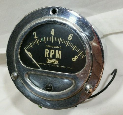 Vintage dixco tachometer 8000 rpm as is chrome gauge untested hot rod rad