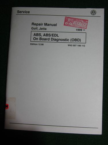 1999 volkswagen vw golf jetta abs abs/edl obd service repair shop manual oem