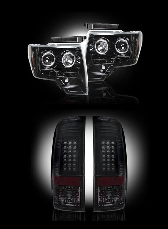 Recon led tail lights , ccfl projector headlights (ford 2008-2013)