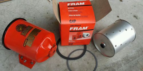 Vintage fram filcron f 4-18p2 oil filter gm ford dodge rat rod c4p filter c-4p2