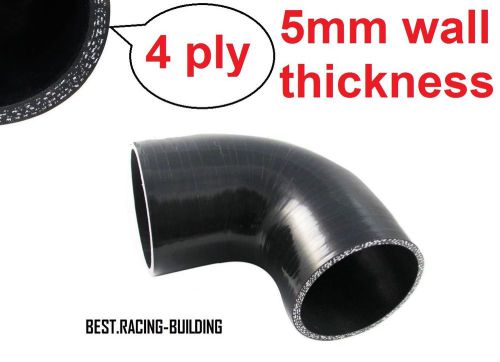 Black 4&#034;-4.0&#034; 90 degree elbow silicone hose coupler 102mm intercooler pipe turbo