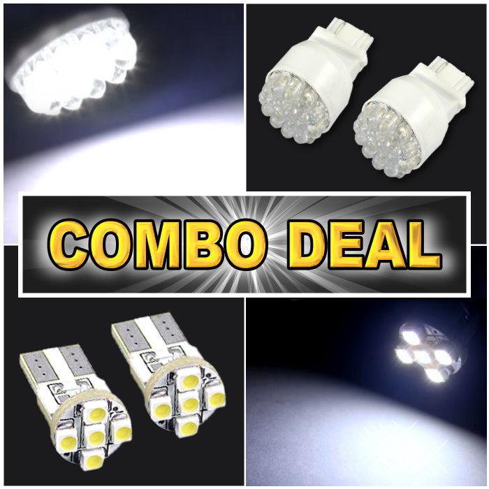 White backup 3156 + license plate t10 168 led lights combo package deal #19