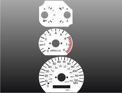 1999-2001 mitsubishi galant instrument cluster white face gauges 99-01