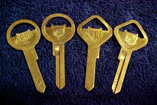 (4) nos ford mercury lincoln key blanks with logo crest 1935 - 48 49 50 51