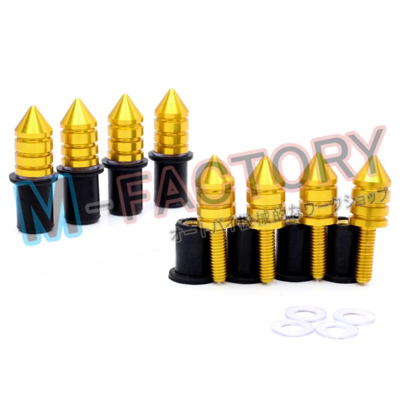 Gold spike windscreen bolts screws 8 suzuki gsxr1000 hayabusa gsx 600 gsx600