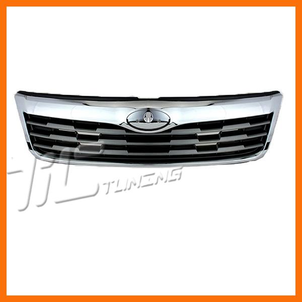 2009-2010 subaru forester 2.5 grille chrome outer frame dark gray bar insert new