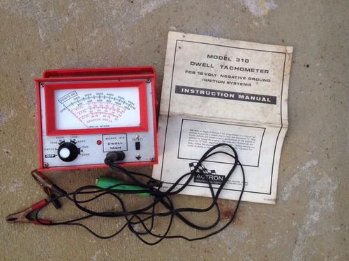 Vintage dwell tachometer model 310 for 12 volt with instruction manual