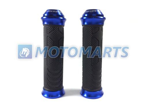 7/8" 22mm blue handlebar hand grips cbr gsx r monster katana zx 9r 636 ninja 10r