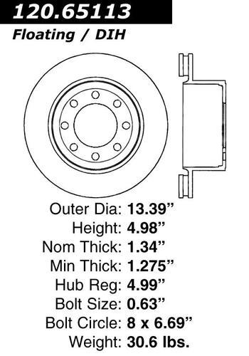 Centric 120.65113 rear brake rotor/disc-premium rotor-preferred