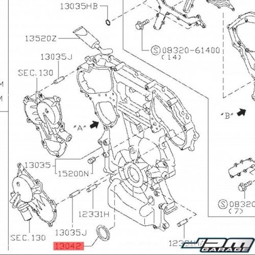 Genuine nissan front crankshaft seal for nissan elgrand e51 vq35de