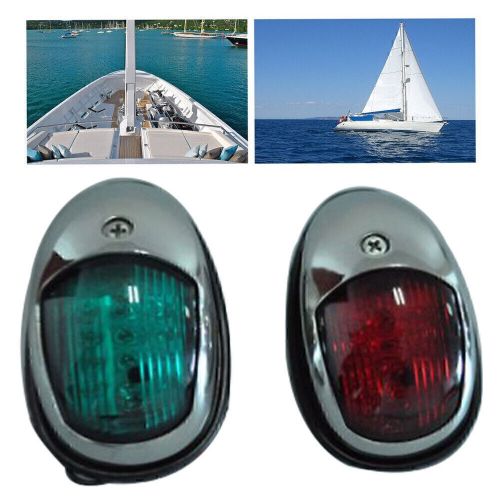 2pcs green&amp; red 12v yacht bright navigation led marine bow lights pontoon boat