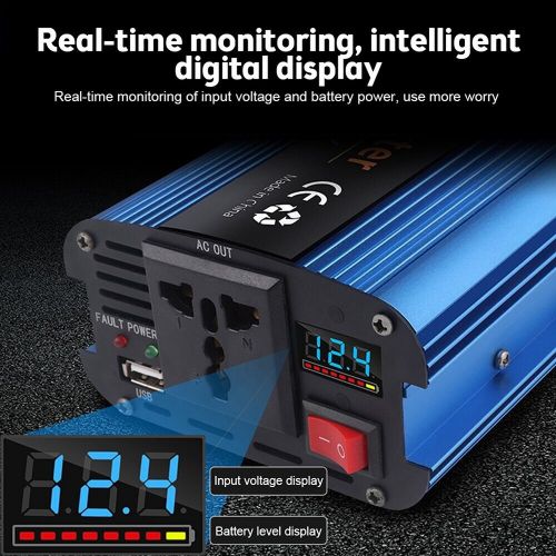 Pocket sized 2000w dc 12v to ac 220v power inverter with digital display