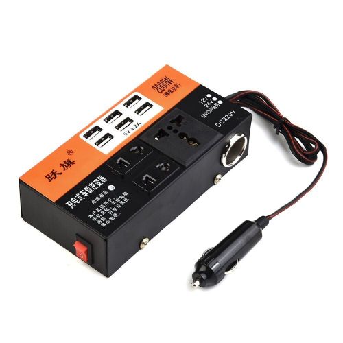 Car power inverter 1500w peak dc12v/24v to dc110v/220v converter trip 6 usb new