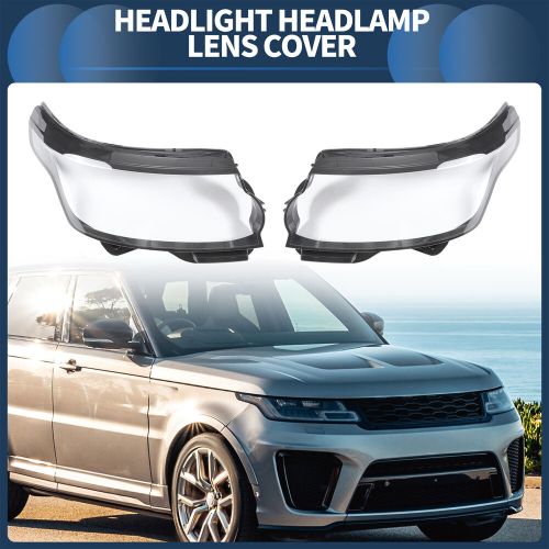 Pair car front left right headlight lens cover for land rover range rover 14-17