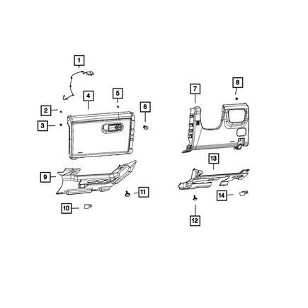 Mopar 68423992aa glove box light